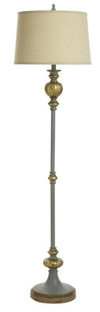 Stylecraft Aged Gold/Gray Floor Lamp-0