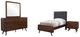Coaster® Robyn 4-Piece Dark Gray/Dark Walnut Twin Bedroom Set-0