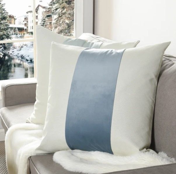 StyleCraft Dann Foley Lifestyle Blue/White 24"x24" Throw Pillow-4