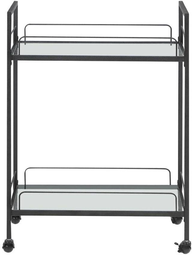 Coaster® Curltis Clear/Black Serving Cart with Glass Shelves-1