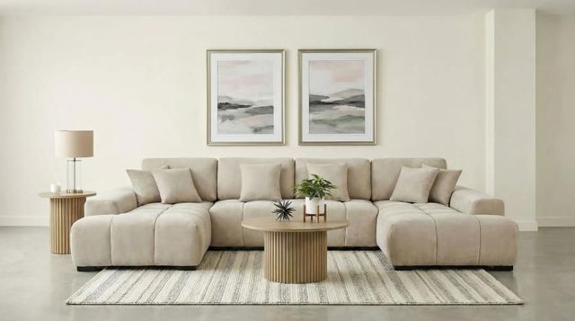 Coaster® Cannella 3-Piece Beige U-Shaped Sectional Sofa-1