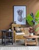 A & B Home Hilton Head Three Tiered Black Wooden Side Table with Rattan Shelves-3