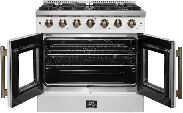 FORNO® Galiano Series Alta Qualita 36" White Pro Style Gas Range-3