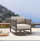 Armen Living Mareike Brown Aluminum/Fabric/Rope Outdoor Swivel Chair-1