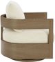 Signature Design by Ashley® Serene Bay Dark Brown/White Aluminum/Fabric Outdoor Swivel Glider Chair with Cushion-2