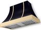 La Cornue CornuFé Cascade 44" Gloss Black Wall Mounted Range Hood with Polished Brass Trim-0