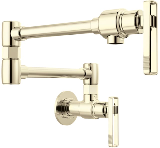 Brizo Kintsu® Lumicoat® Polished Nickel Wall Mount Pot Filler with Knob Handle-0