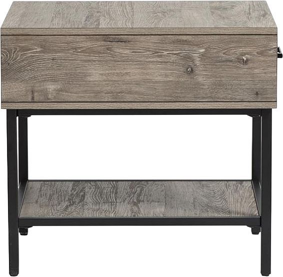 Magnussen Home® Fenwick Whitetail Brown Rectangular End Table with Matte Black Base-3