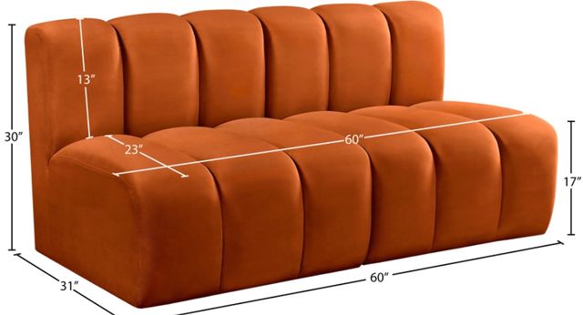 Meridian Furniture Arc 2-Piece Cognac Sectional-2