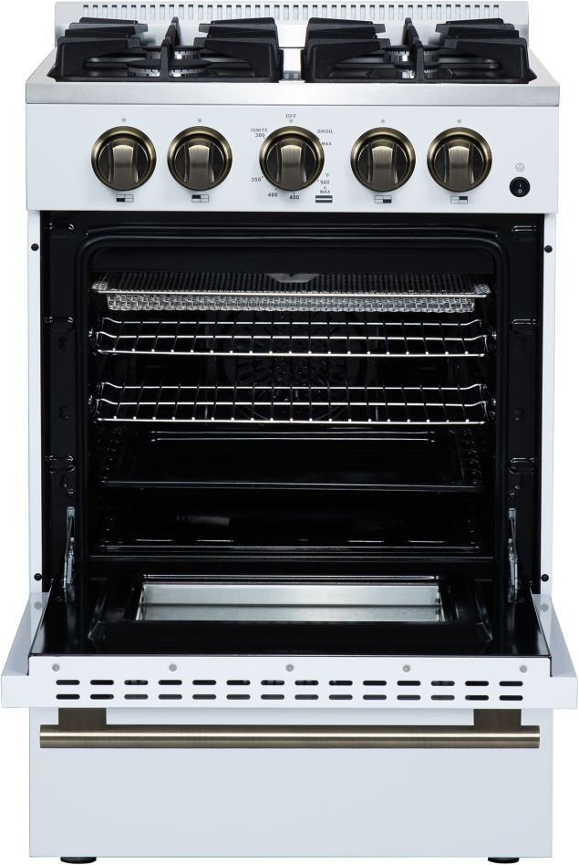 FORNO® Breno Alta Qualita 24" White Freestanding Gas Range-4