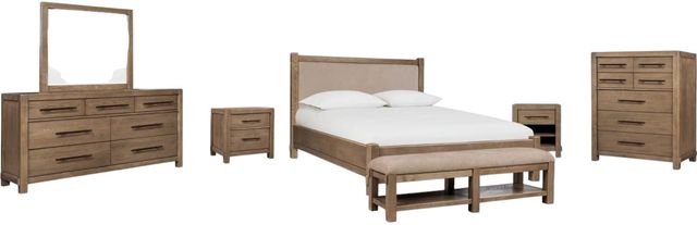 Modus Furniture Roycroft Beige/Harvest Wood California King Bed-1