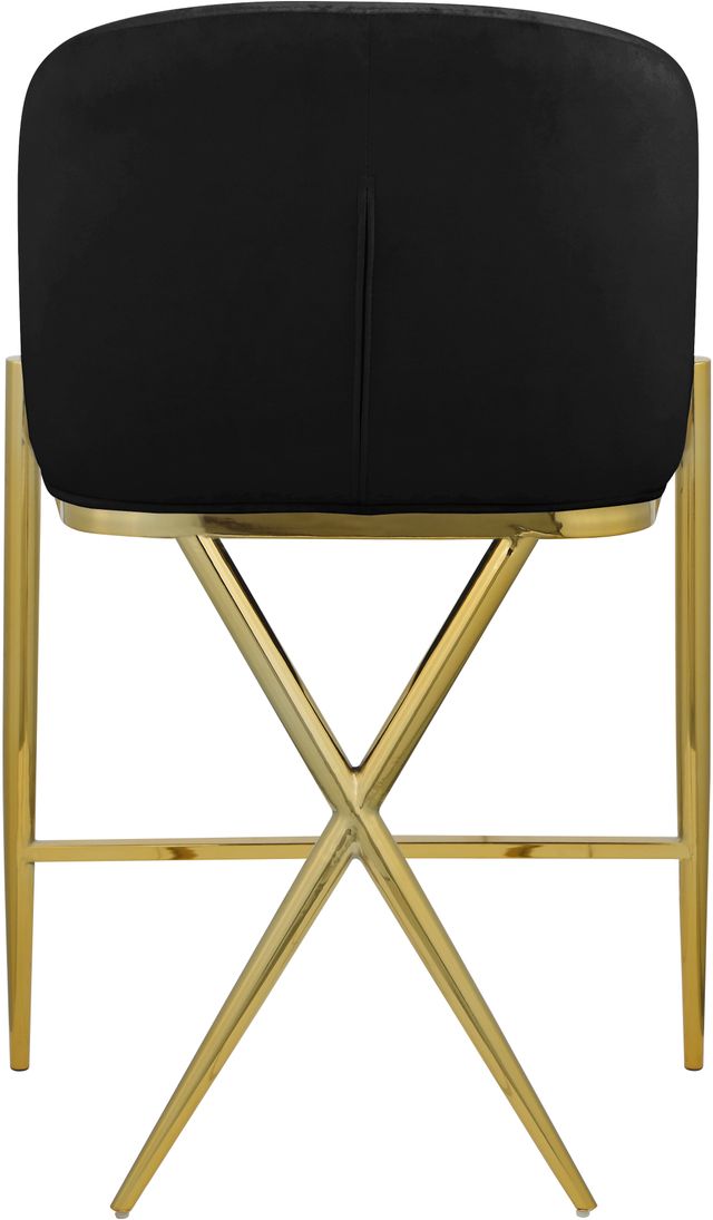 Meridian Furniture Xavier Black/Gold Velvet Counter Stool-1