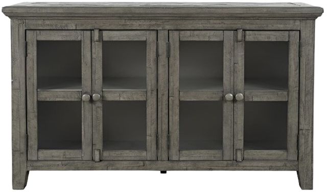 Jofran Inc. Rustic Shores Stone 4-Door Low Accent Cabinet with Knockdown-2