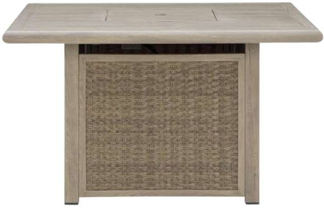 Signature Design by Ashley® Carisbo Beige Aluminum/Resin Square Outdoor Fire Pit Table-1