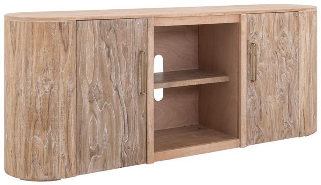International Furniture Direct Balam Stained White TV Stand-0