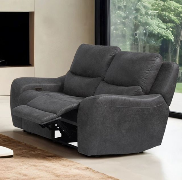 Furniture of America® Demetrius Dark Gray Power Loveseat-1