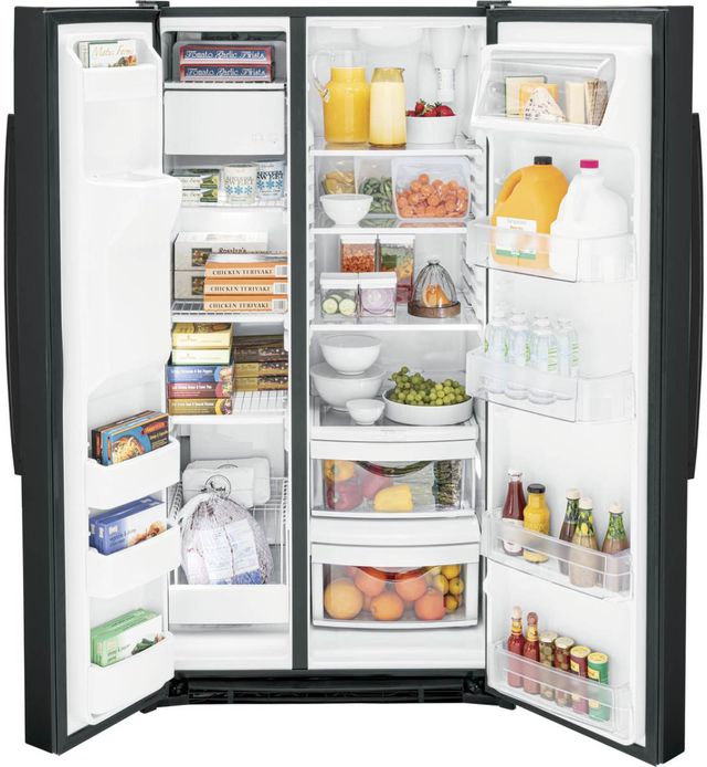 GE® 36" 25.3 Cu. Ft. Black Side-by-Side Refrigerator-2