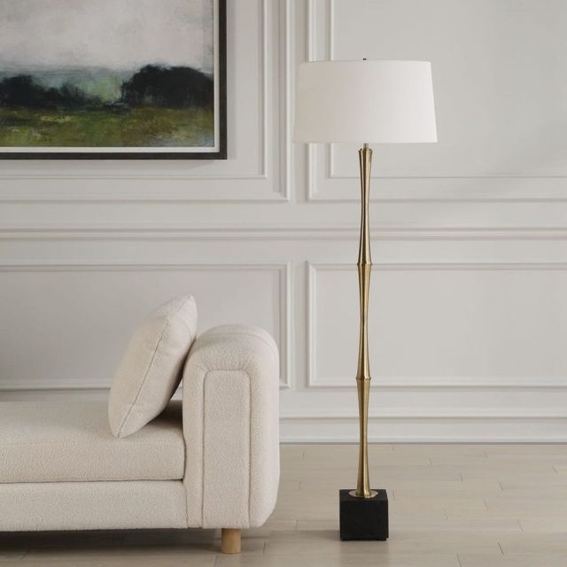 Uttermost® Shino Antique Brass Floor Lamp-1