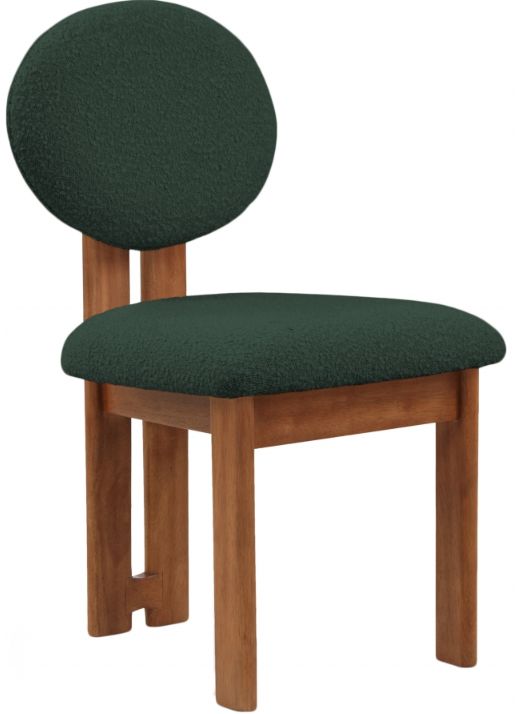Meridian Furniture Napa Green/Walnut Boucle Upholstered Dining Chair-0