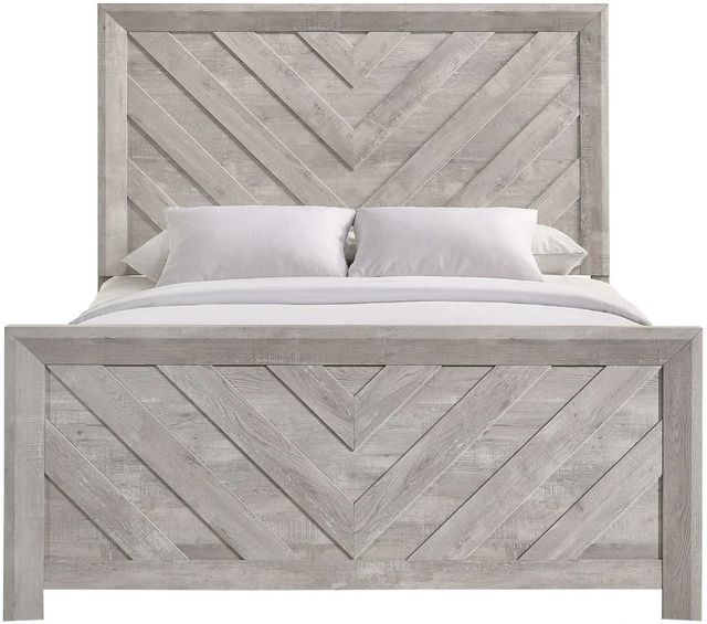 Elements International Ellen Ash White King Panel Bed-1