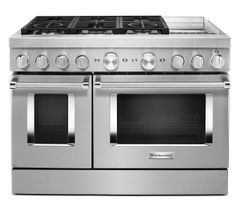 KitchenAid® 48" Stainless Steel Freestanding Dual Fuel Range