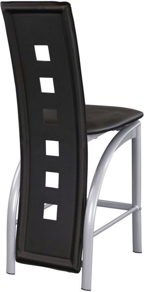 Homelegance® Sona 5-Piece Black Glass Counter Height Dining Table Set-3