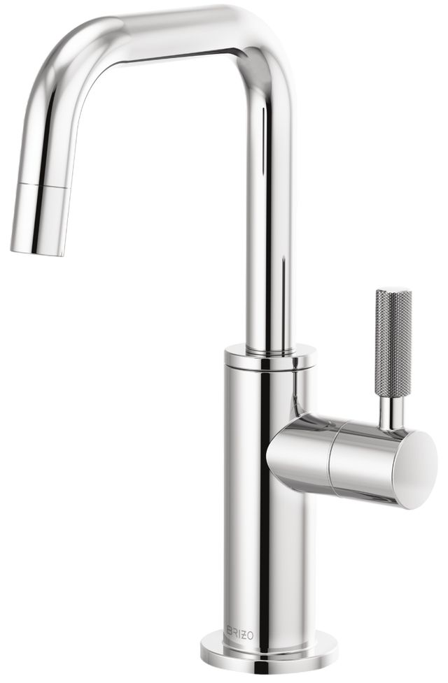 Brizo Litze® Polished Chrome Beverage Faucet with Square Spout and Knurled Handle-0