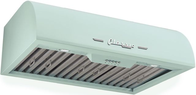 Unique® Appliances Classic Retro 30" Summer Mint Green Wall Mounted Range Hood-2
