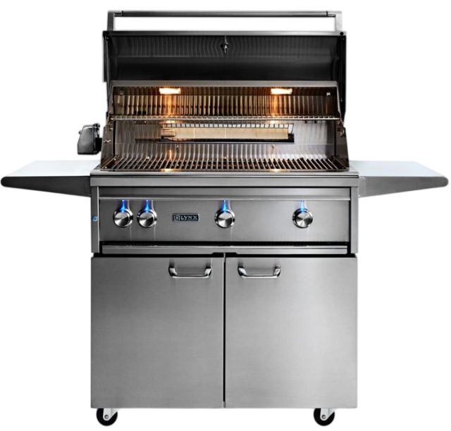 LYNX® Professional 3-Burner Stainless Steel Freestanding Liquid Propane Grill with 1 Trident Infrared Burner, 2 Ceramic Burners and Rotisserie-1