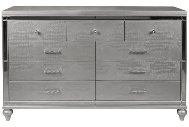 American Wholesale Furniture Valentino 3-Piece Silver Queen Bedroom Set-3
