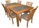 Allwood Furniture Group #96 Medium Varnish Oak 7 Piece Dining Set-0