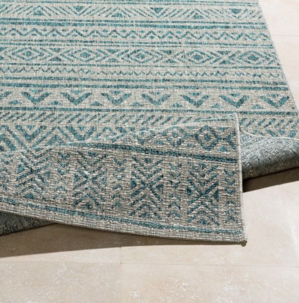 Surya Eagean Aqua/Taupe 4'x6' Area Rug-3