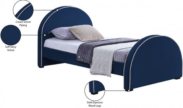 Meridian Furniture Brody Navy Twin Bed-2