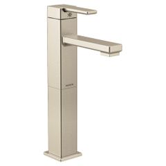 Moen® 90 Degree Brushed Nickel One-Handle High Arc Vessel Bathroom Faucet