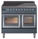 Ilve® Nostalgie II Noblesse 40'' Blue Gray Pro Style Induction Range with Chrome Trim-0