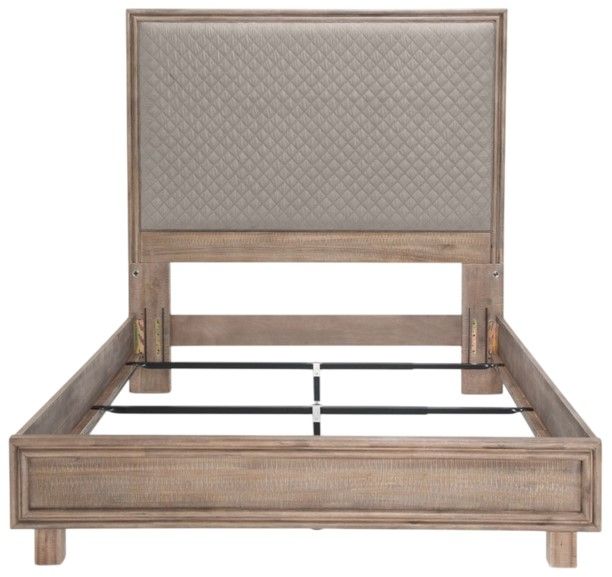 Michael Amini® Hudson Ferry Driftwood/Slate Gray California King Upholstered Panel Bed-2