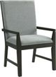 Elements International Donavan Dark/Gray Upholstered Dining Arm Chair-0