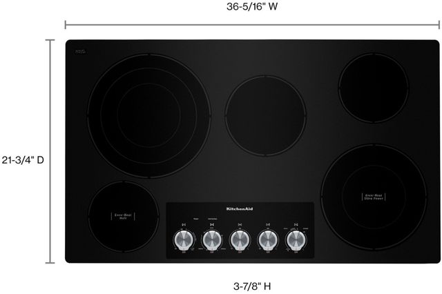 KitchenAid® 36" Black Electric Cooktop-1