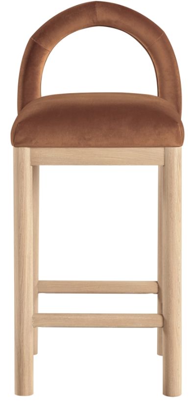 Meridian Furniture Conrad Cognac/Natural Upholstered Counter Stool-1
