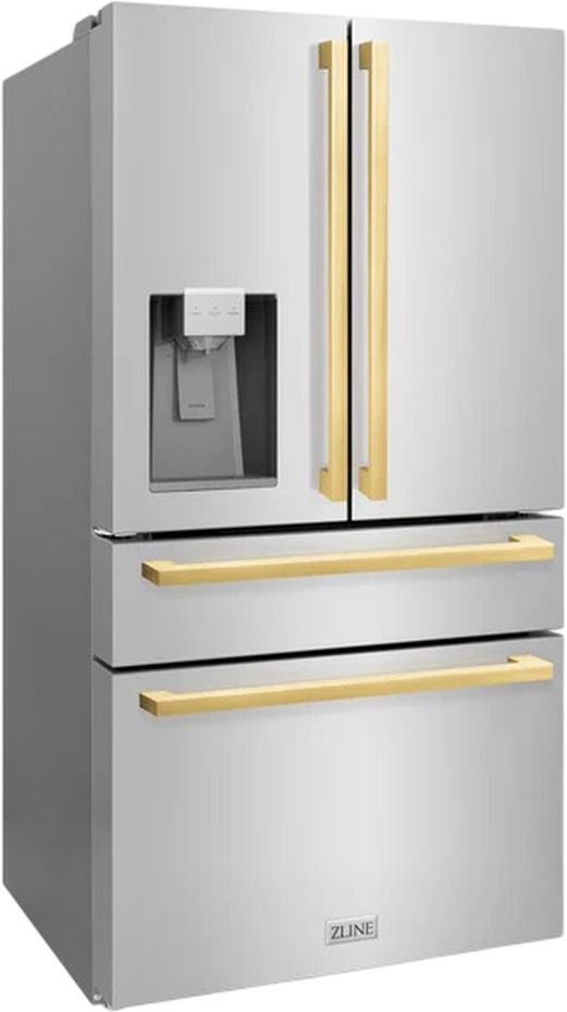 ZLINE Autograph Edition 36" 21.6 Cu. Ft. Stainless Steel Counter Depth Freestanding French Door Refrigerator-3