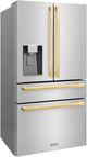 ZLINE Autograph Edition 36" 21.6 Cu. Ft. Stainless Steel Counter Depth Freestanding French Door Refrigerator-3
