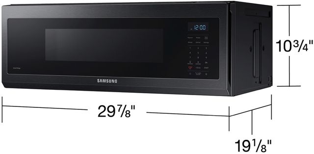 Samsung 1.1 Cu. Ft. Fingerprint Resistant Matte Black Steel Smart SLIM Over The Range Microwave with 400 CFM Ventilation-3