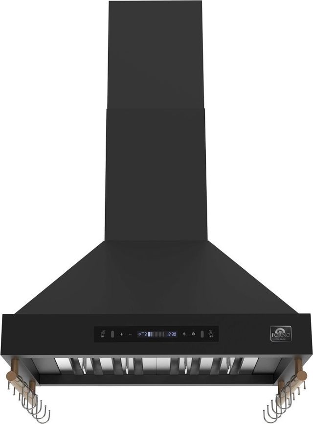 FORNO® Venezia Series Alta Qualita 30" Black Wall Mounted Range Hood  -0