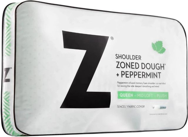 Malouf® Z® Shoulder Zoned Dough® Peppermint Queen Memory Foam Pillow-4