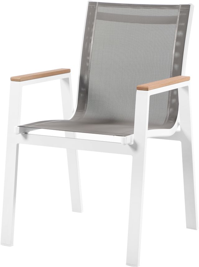 Meridian Furniture Nizuc 2-Piece Grey Outdoor Patio Mesh Dining Arm Chairs-0