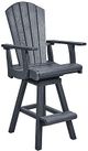 C R Plastics Generation Line Slate Grey Swivel Pub Chair-0