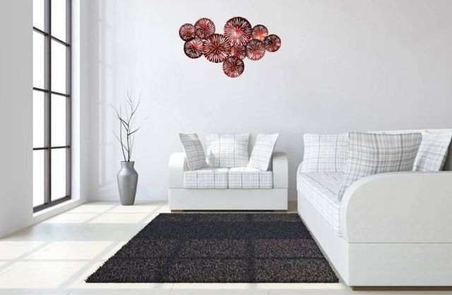 Classy Art Red Circles Wall Decor-3