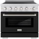 ZLINE Autograph Edition Paramount 36" Stainless Steel Pro Style Induction Range with Black Matte Door-0