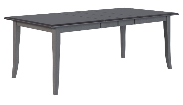 Country View Woodworking Customizable Eastport Hickory Top 48" Dining Table with 2-Leaves and Brown Maple Base