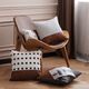 Livia Leather Stripe Black/Tan Decorative Pillow-1